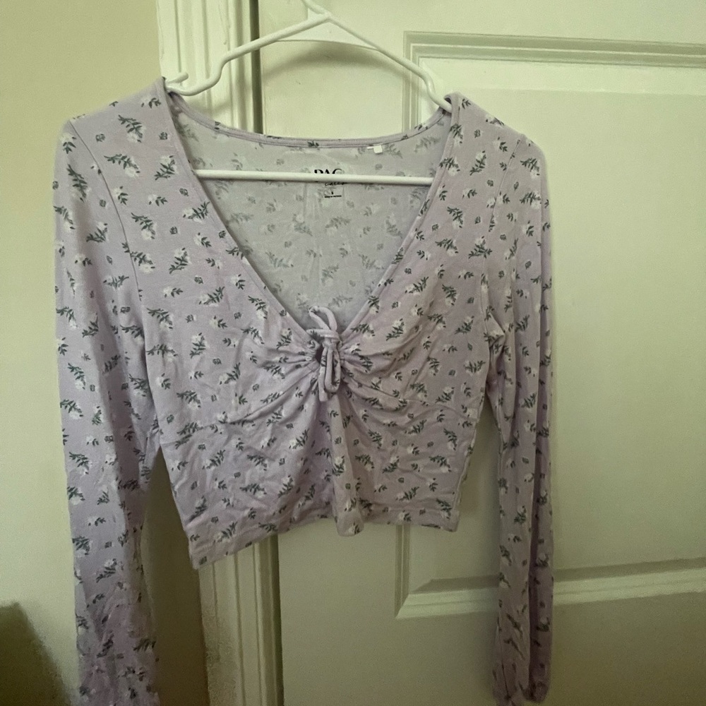 purple floral top